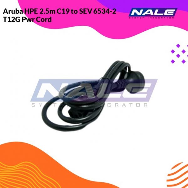 Aruba HPE 2.5m C19 to SEV 6534-2 T12G Pwr Cord
